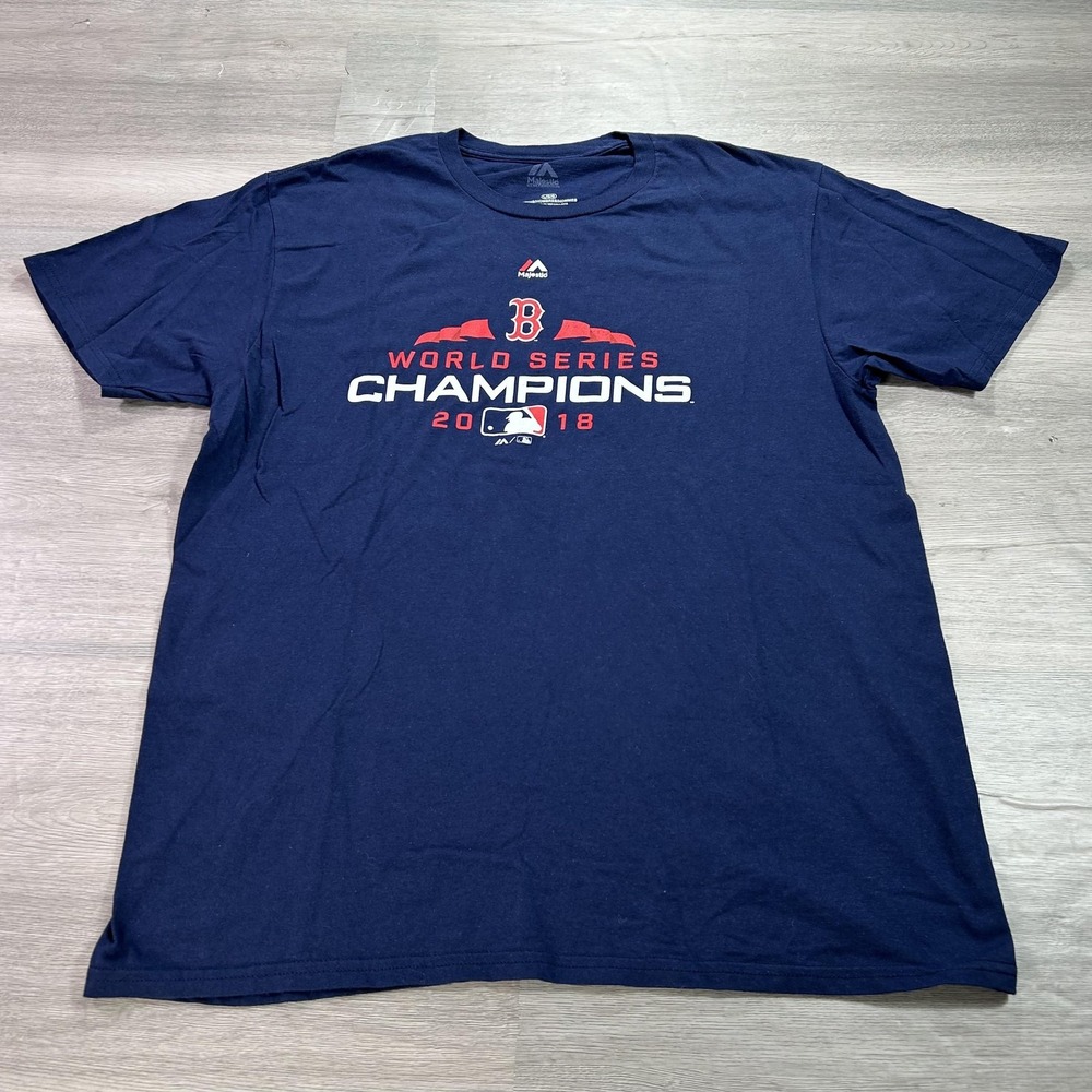 Boston Red Sox Shirt Mens Large Navy World Series Champions 2018 MLB Baseball